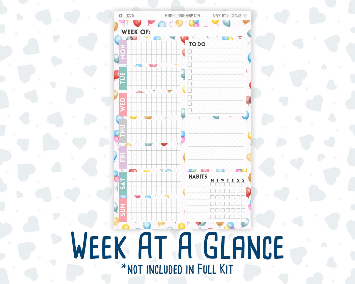 Kit 0225 - A5 - Daily Duo - Weekly Kit - July - Carnival Joy