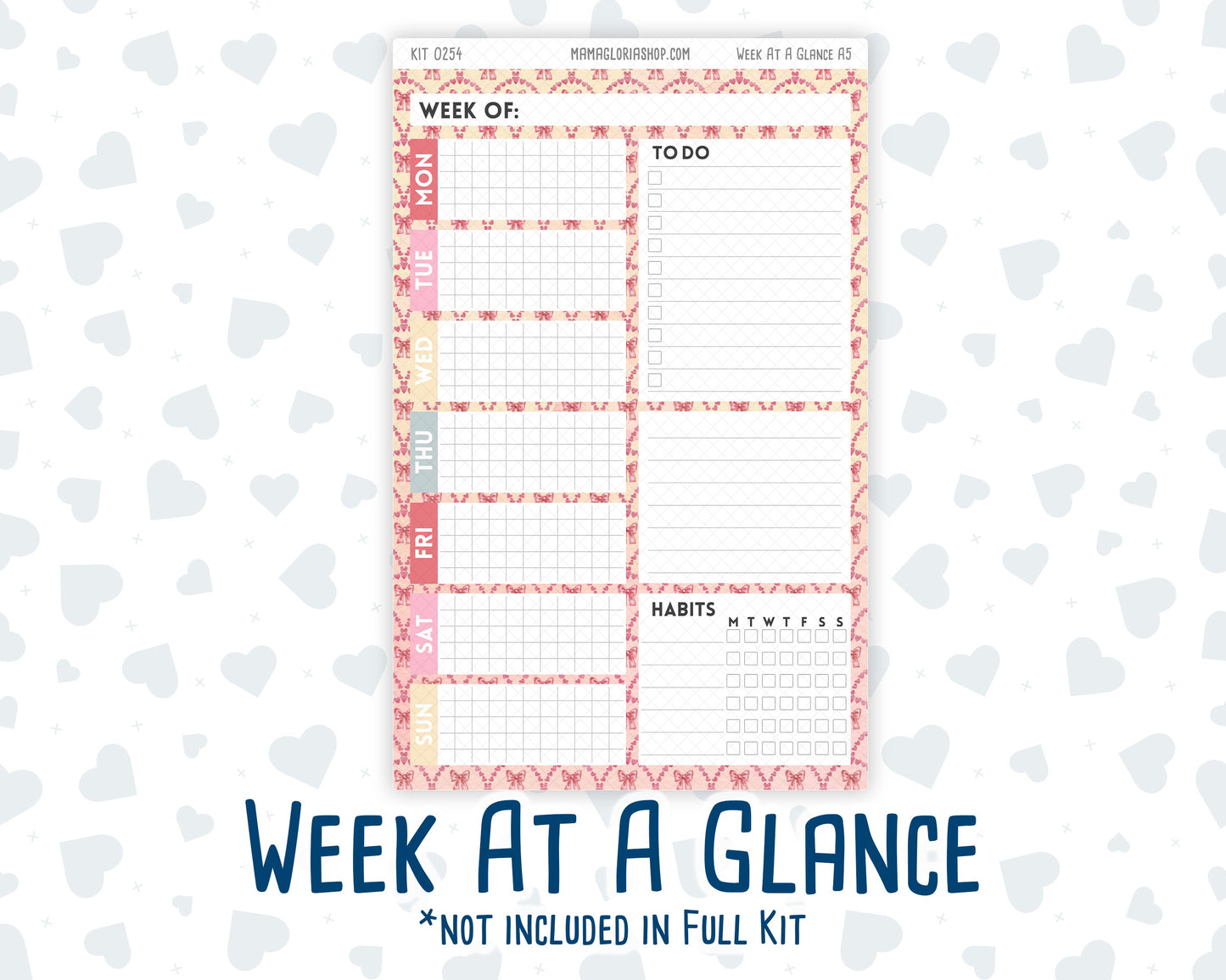 Kit 0254 - A5 - Daily Duo - Weekly Kit - February - Valentine Village