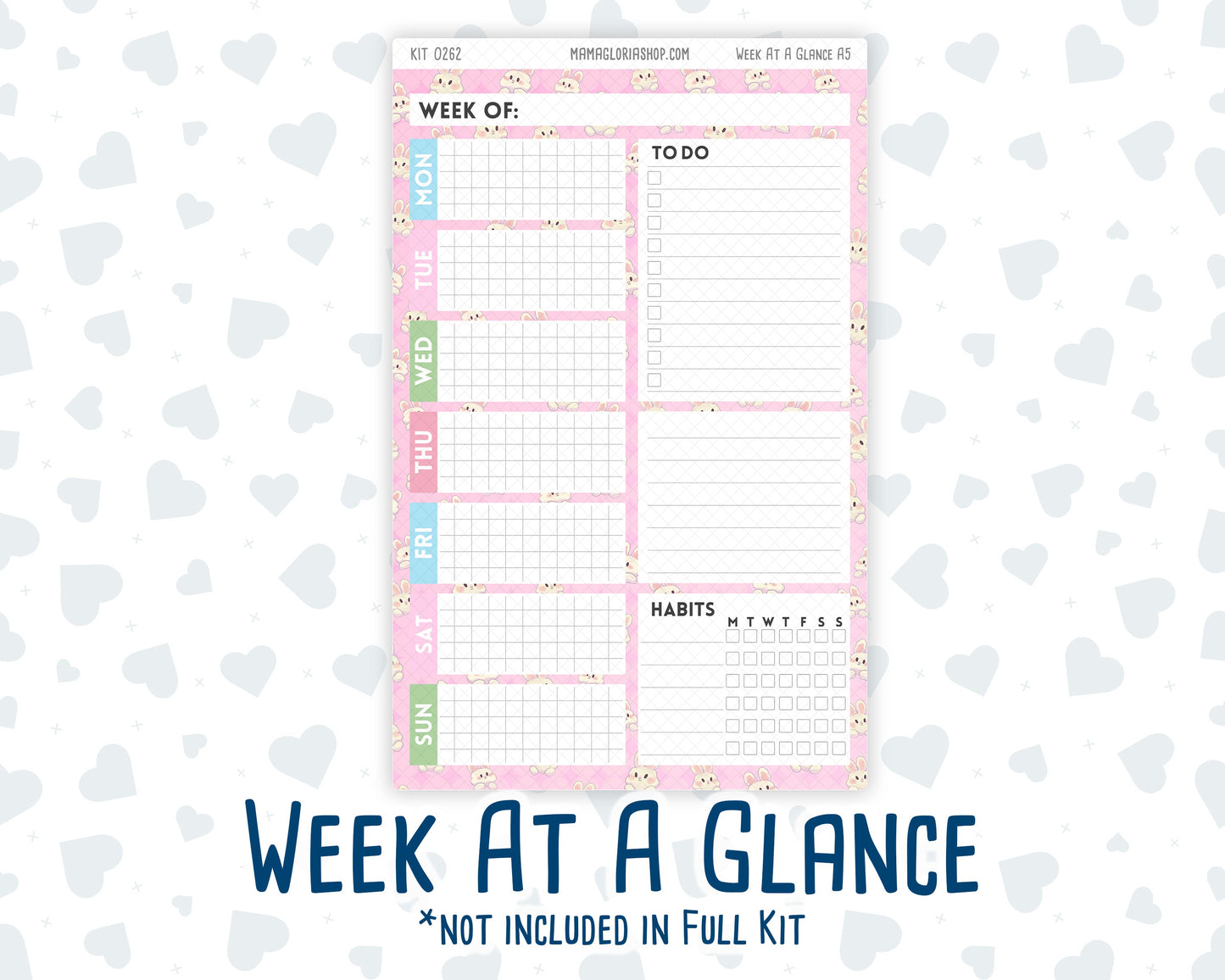 Kit 0262 - A5 - Daily Duo - Weekly Kit - April - Spring Puffs