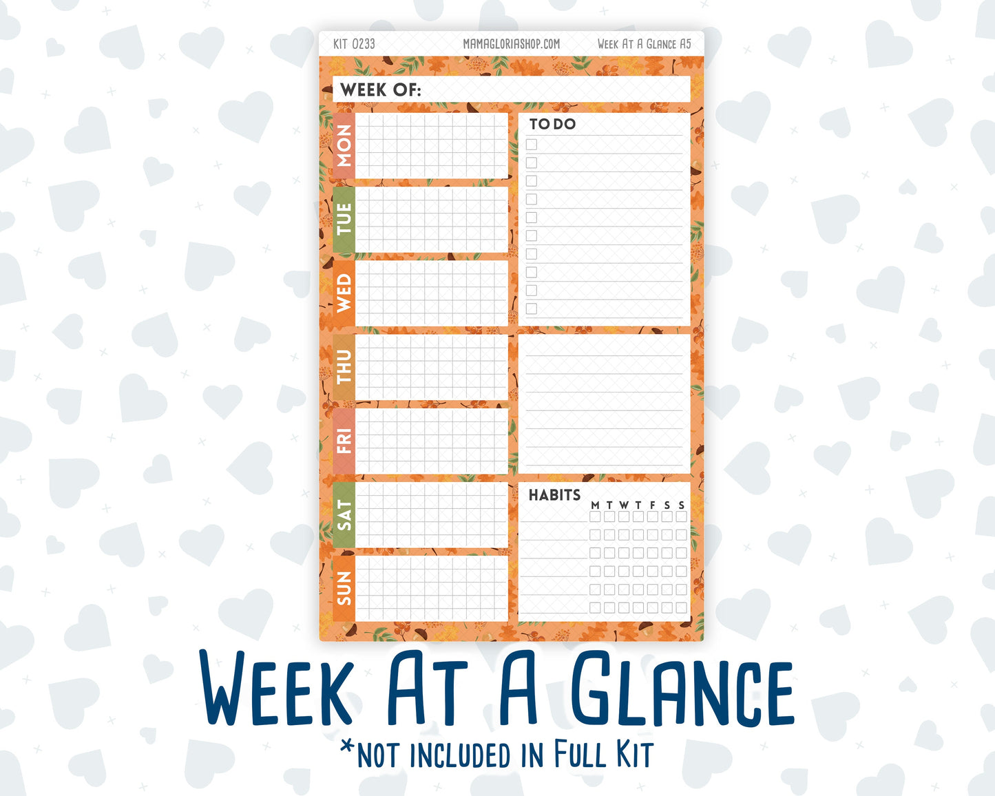 Kit 0233 - A5 - Daily Duo - Weekly Kit - September - Cinnamon Days