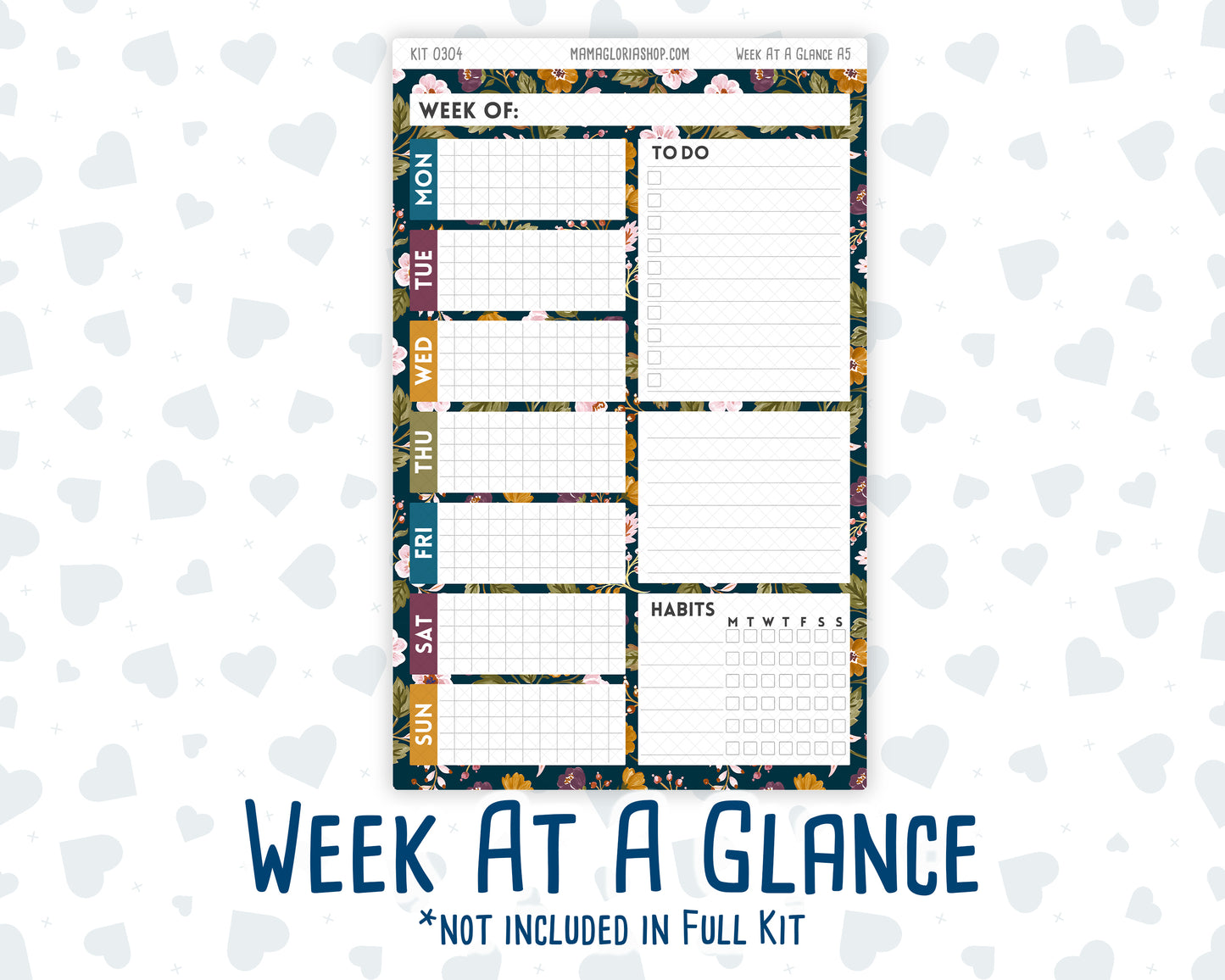 Kit 0304 - A5 - Daily Duo - Weekly Kit - November - Autumn In Bloom