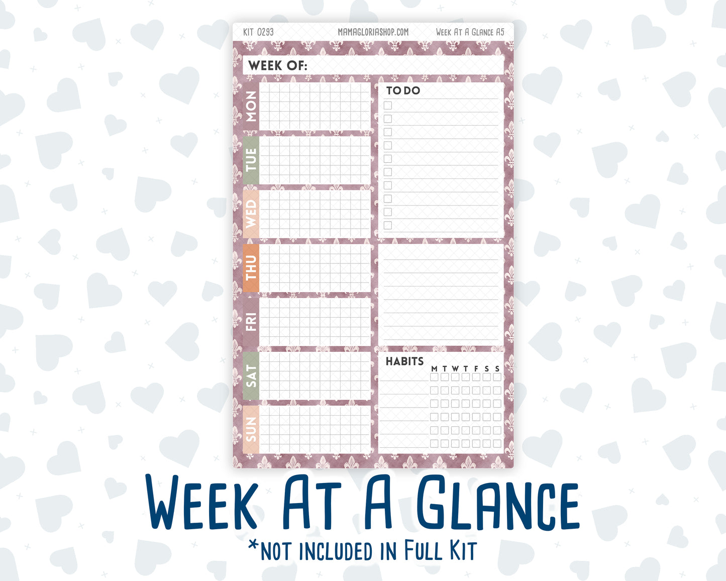 Kit 0293 - A5 - Daily Duo - Weekly Kit - September - Fleur de Provence