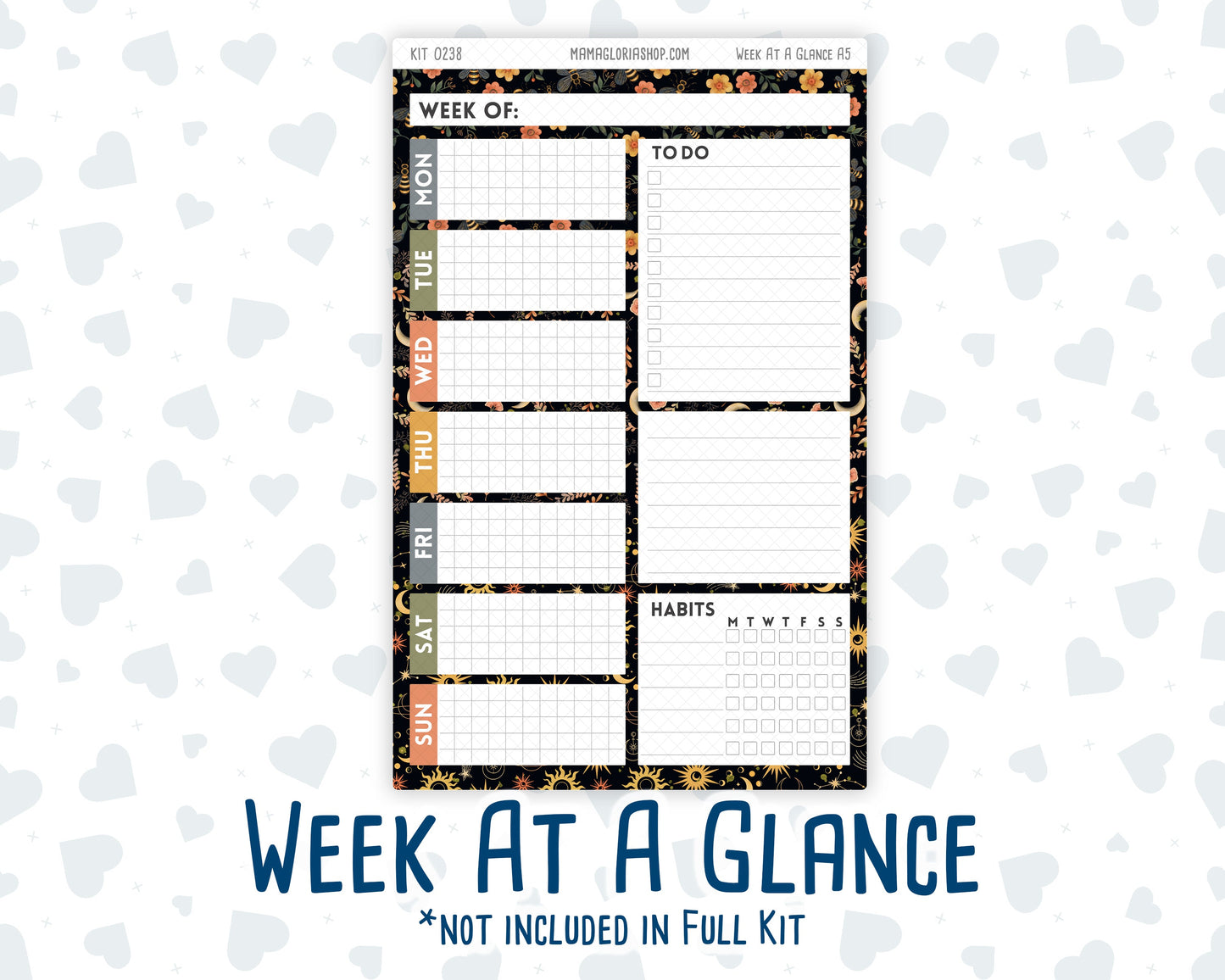 Kit 0238 - A5 - Daily Duo - Weekly Kit - October - Starry Autumn Nights