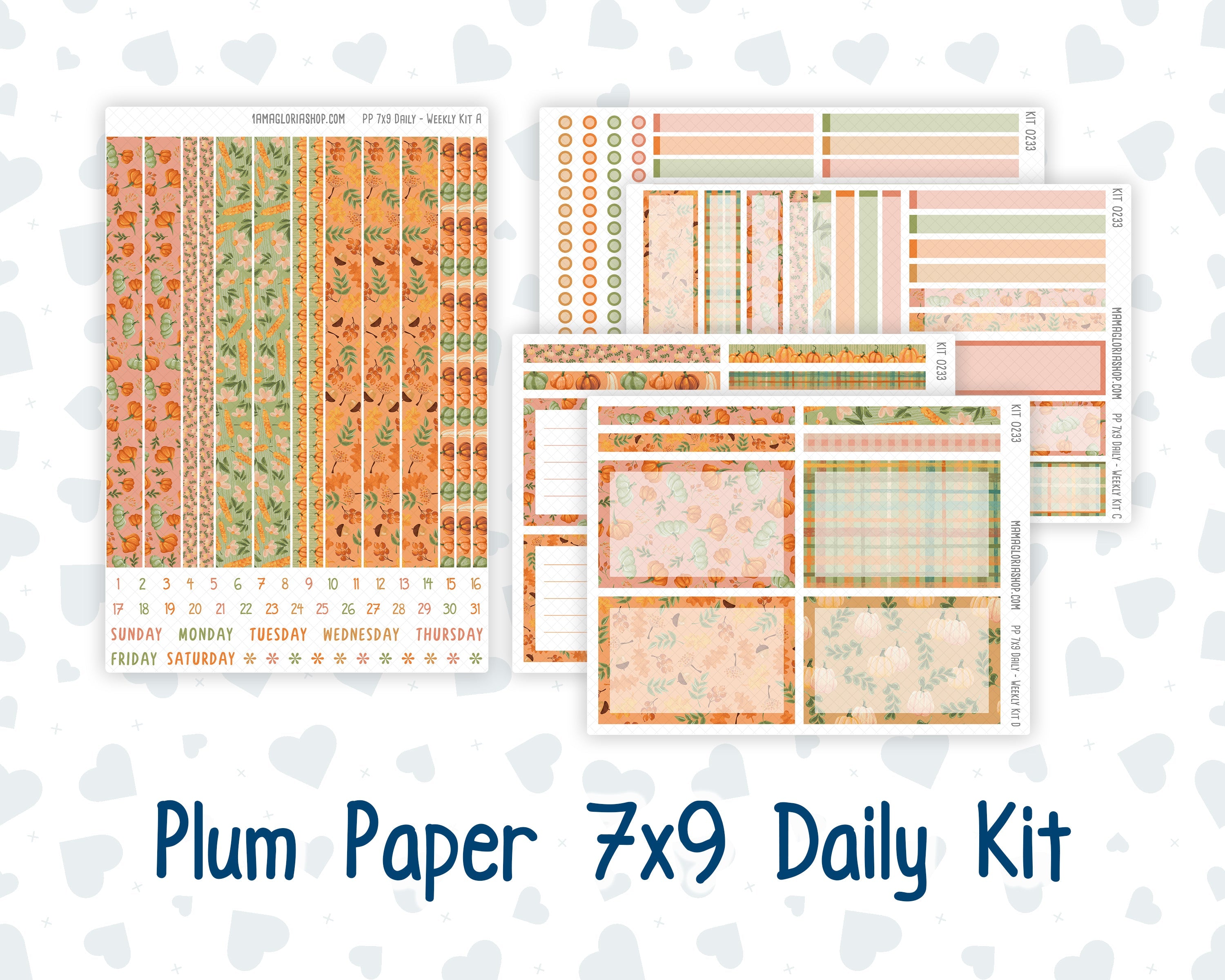 Kit 0233 - 7x9 - Plum Paper Daily - Weekly Kit - September - Cinnamon ...