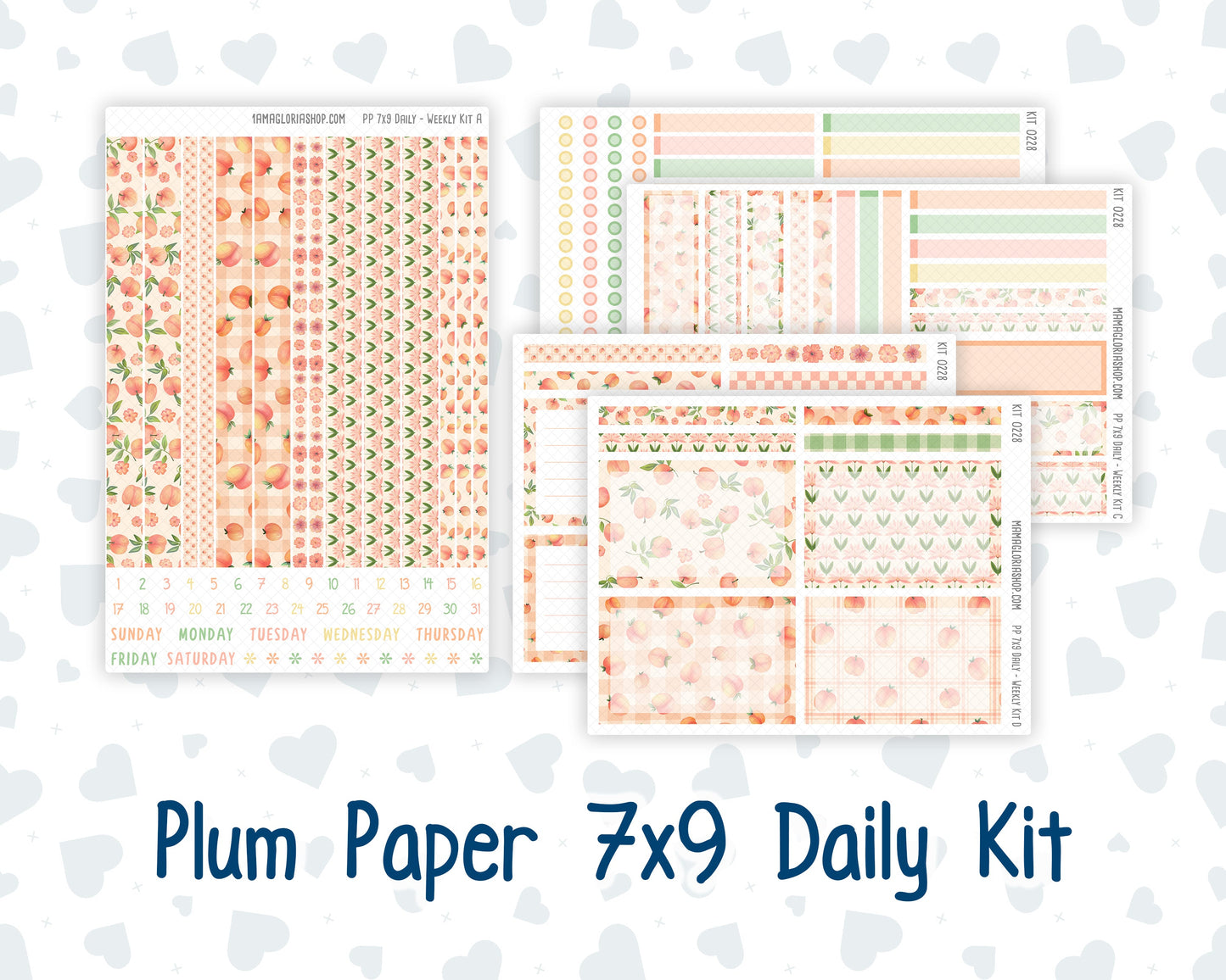 Kit 0228 - 7x9 - Plum Paper Daily - Weekly Kit - August - Just Peachy