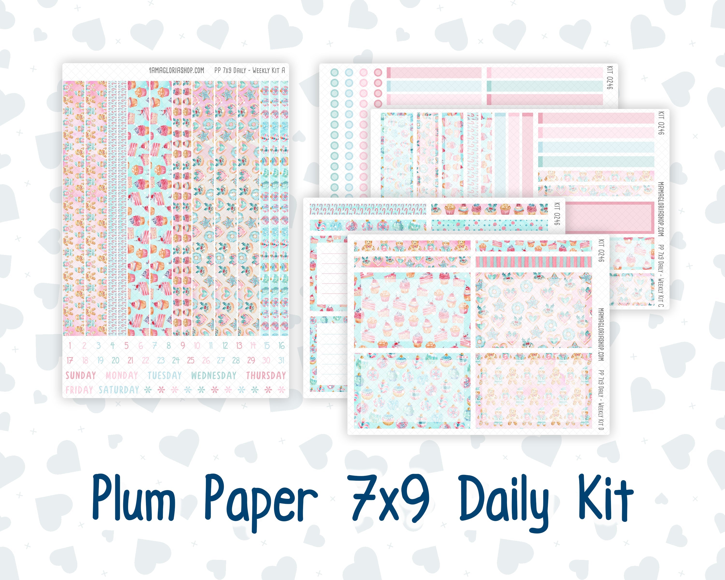 Kit 0246 - 7x9 - Plum Paper Daily - Weekly Kit - December - Gingerbrea ...