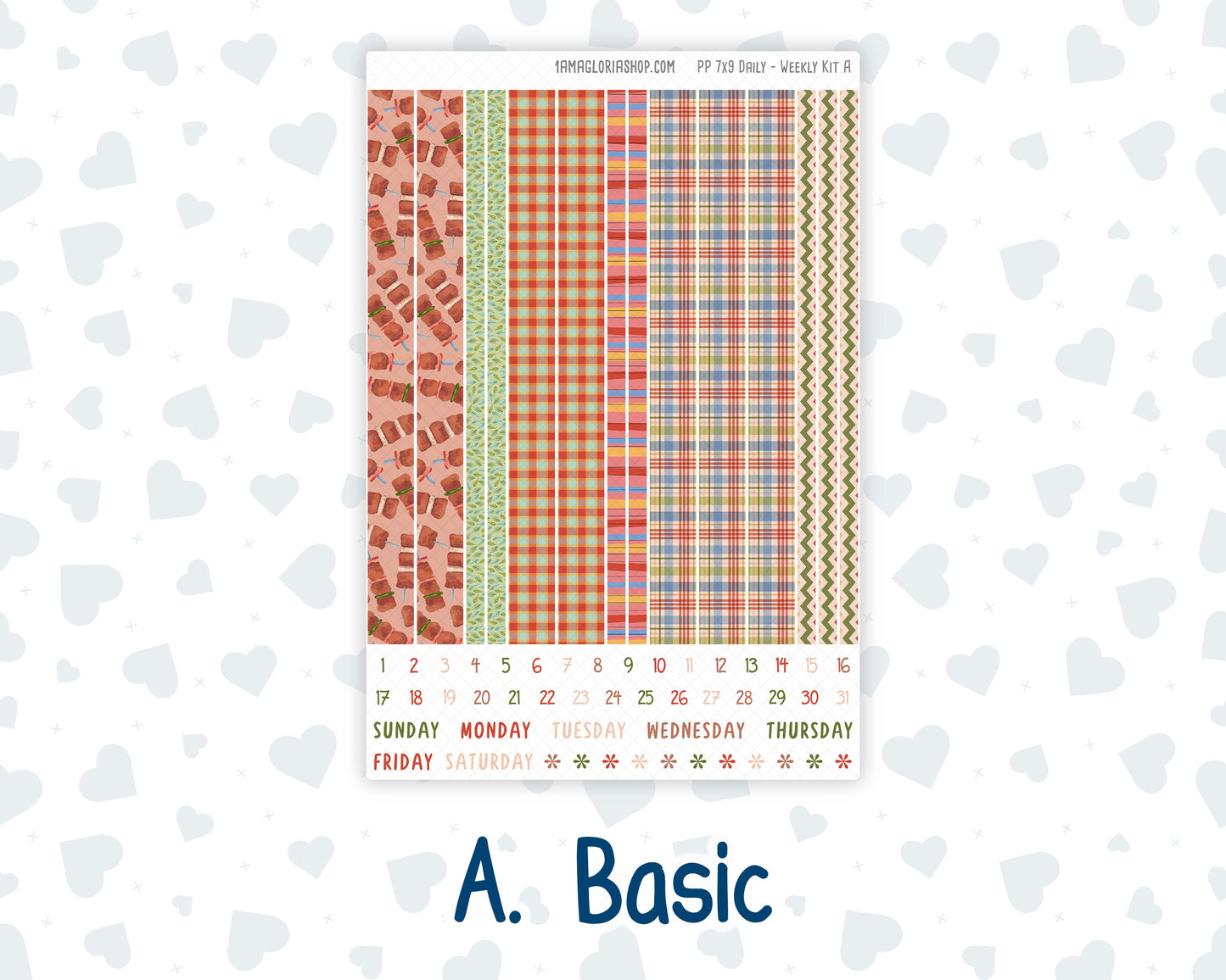 Kit 0231 - 7x9 - Plum Paper Daily - Weekly Kit - August - Backyard BBQ