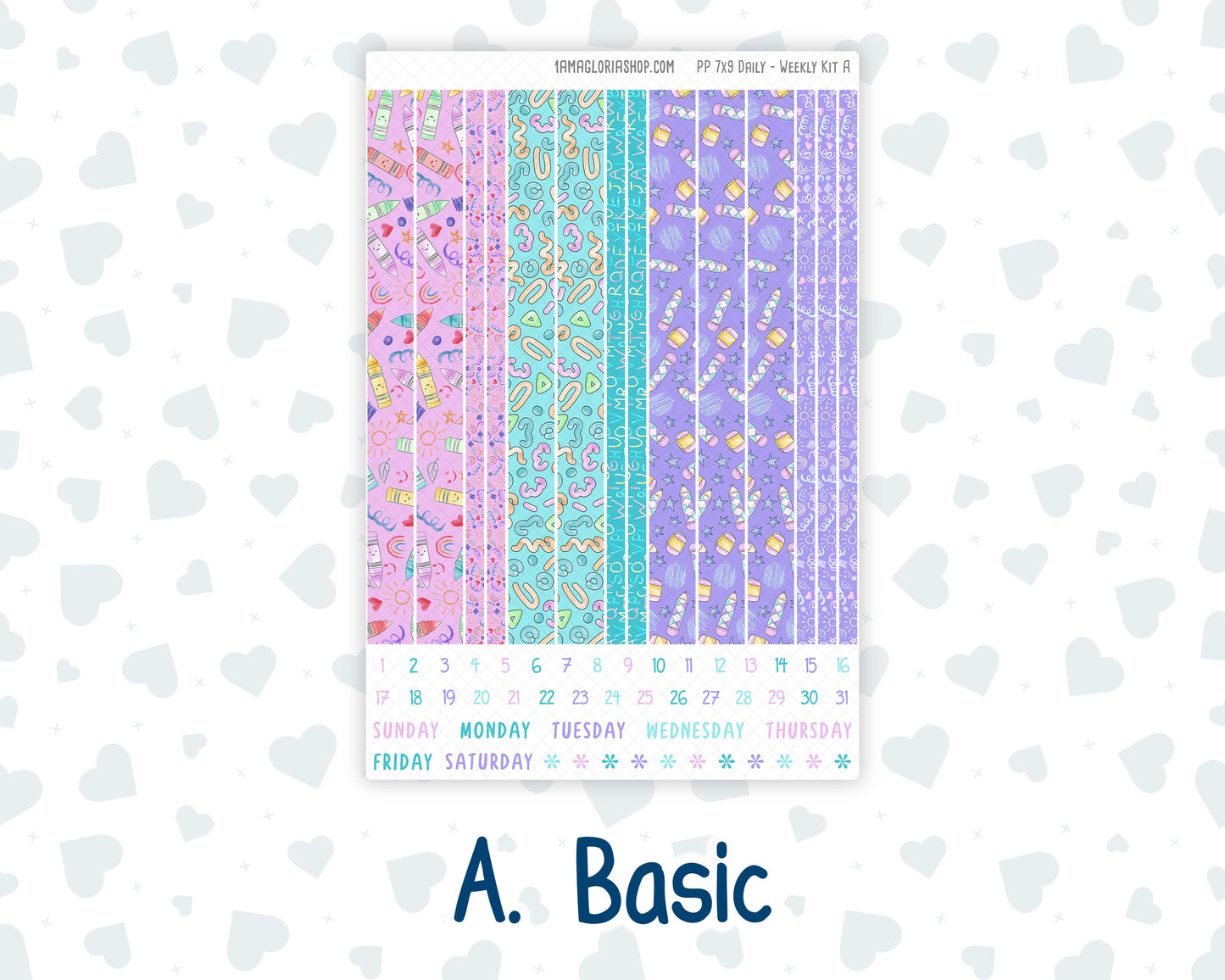 Kit 0230 - 7x9 - Plum Paper Daily - Weekly Kit - August - School Daze