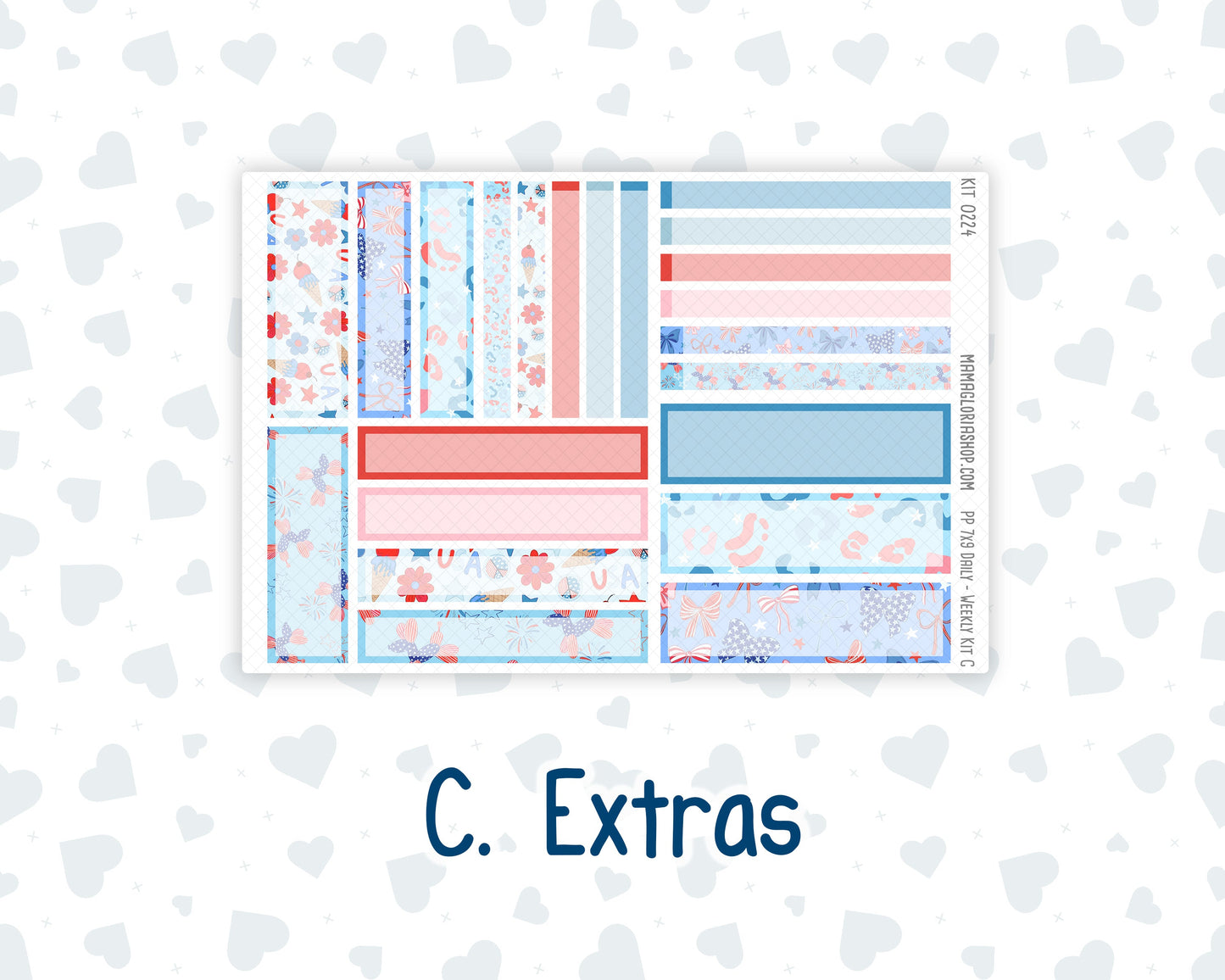 Kit 0224 - 7x9 - Plum Paper Daily - Weekly Kit - July - Patriotic Parade