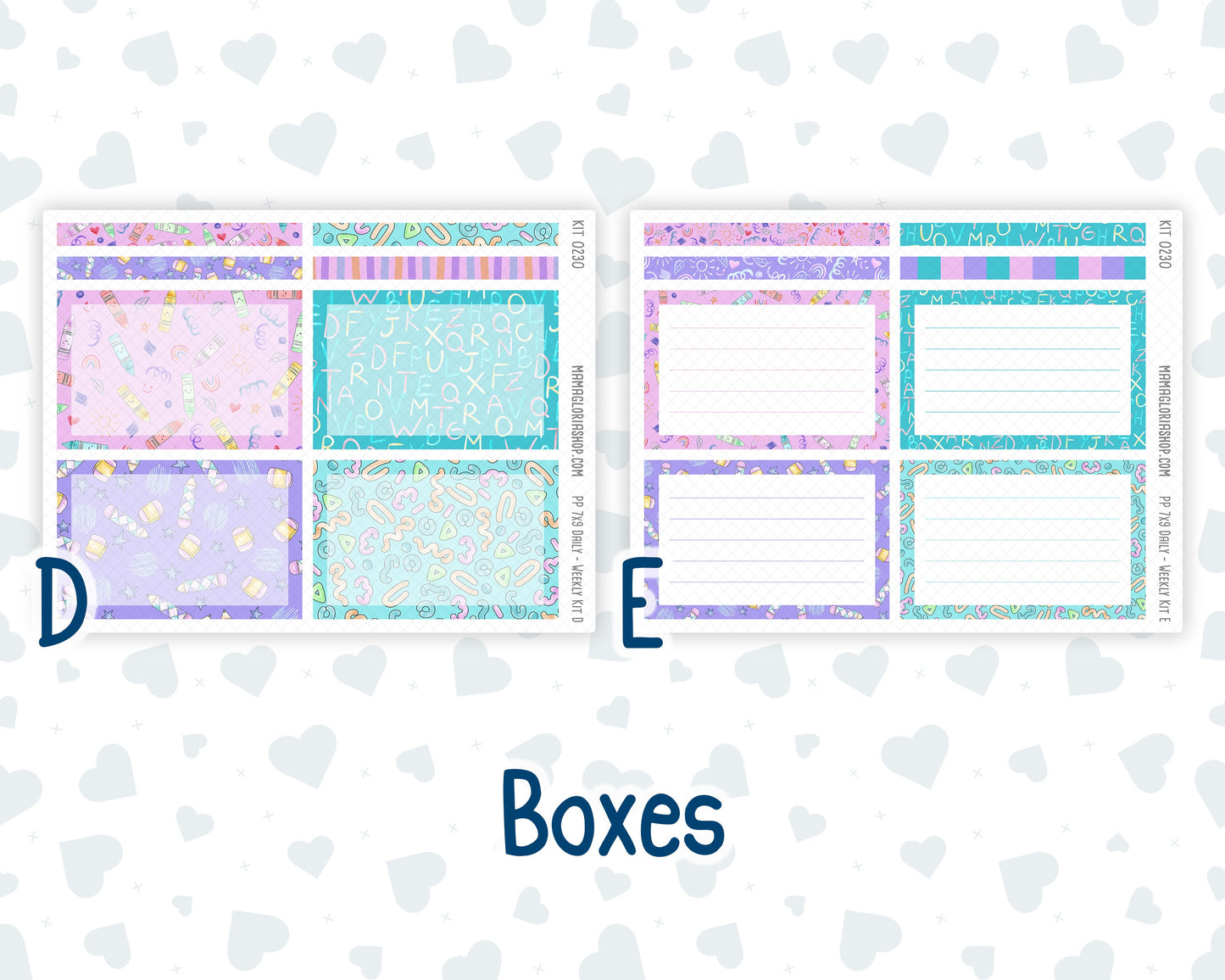 Kit 0230 - 7x9 - Plum Paper Daily - Weekly Kit - August - School Daze