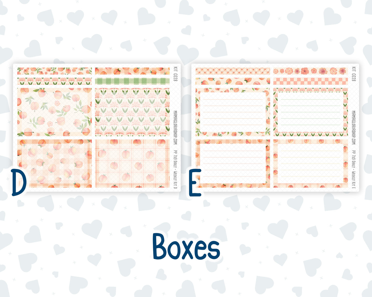 Kit 0228 - 7x9 - Plum Paper Daily - Weekly Kit - August - Just Peachy