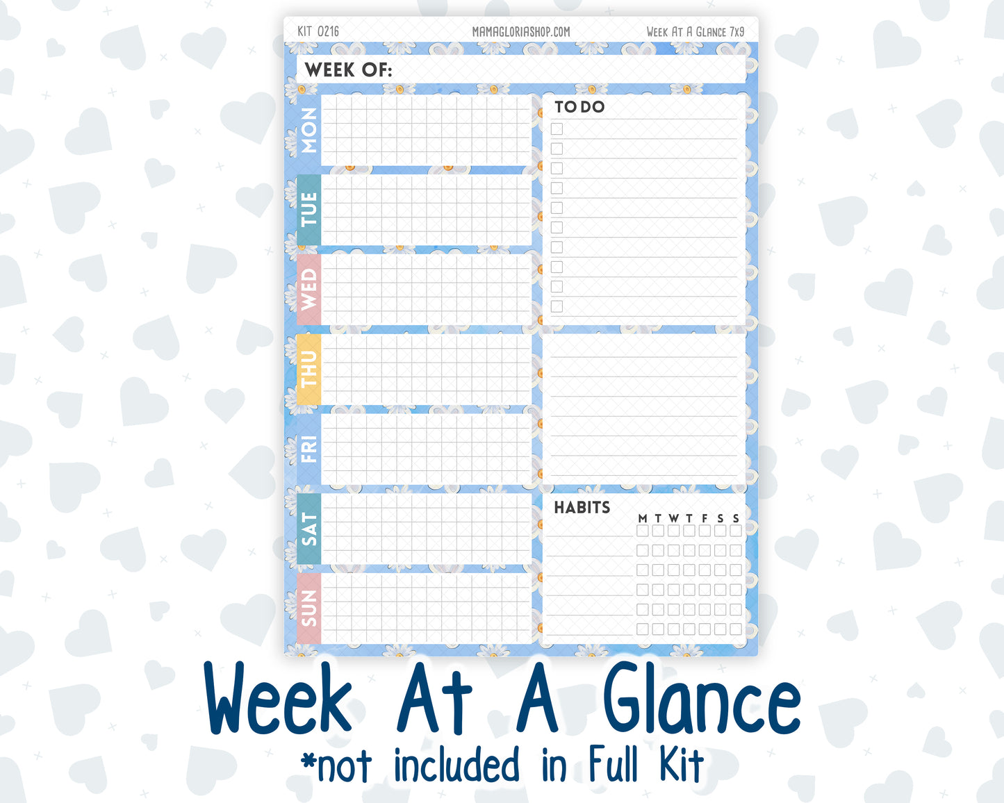 Kit 0216- 7x9 Plum Paper Daily - Daisy Days - Planner - May