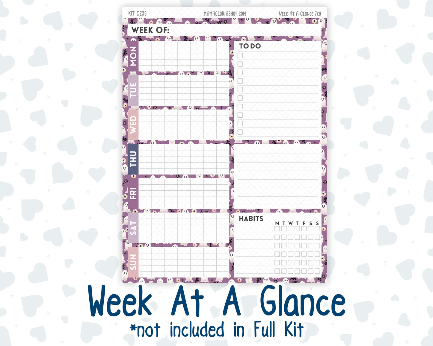 Kit 0236 - 7x9 - Plum Paper Daily - Weekly Kit - October - Sweet & Spooky