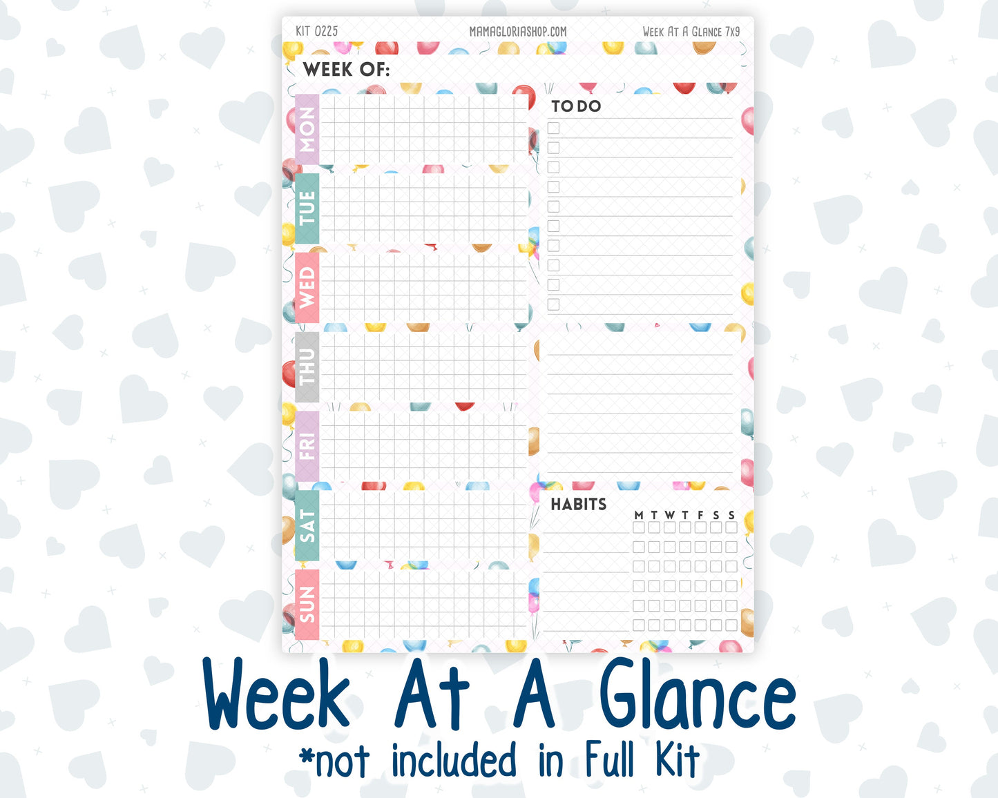 Kit 0225 - 7x9 - Plum Paper Daily - Weekly Kit - July - Carnival Joy
