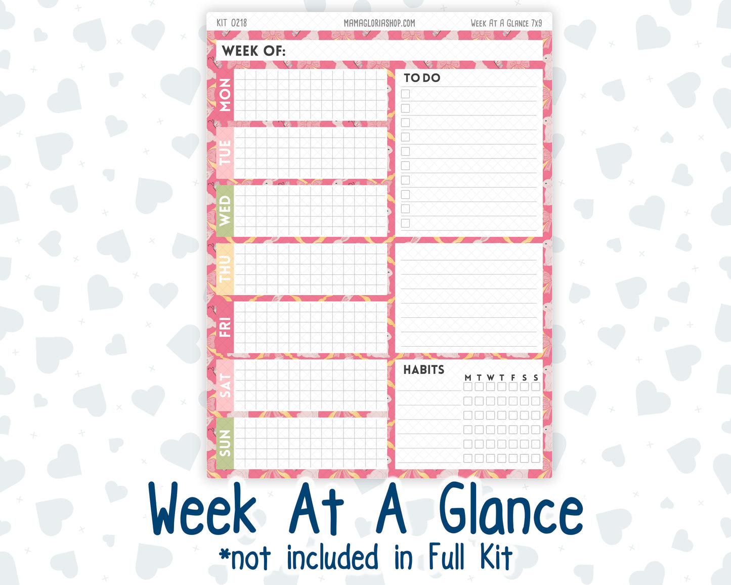 Kit 0218- 7x9 Plum Paper Daily - Mother's Love- Planner - May