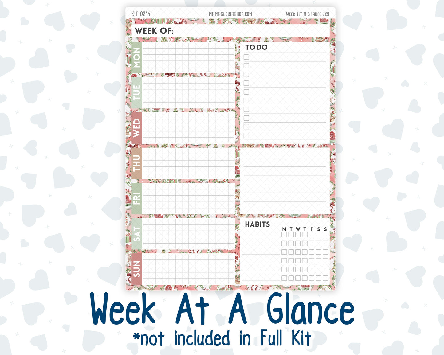 Kit 0244 - 7x9 - Plum Paper Daily - Weekly Kit - December - Santas Village