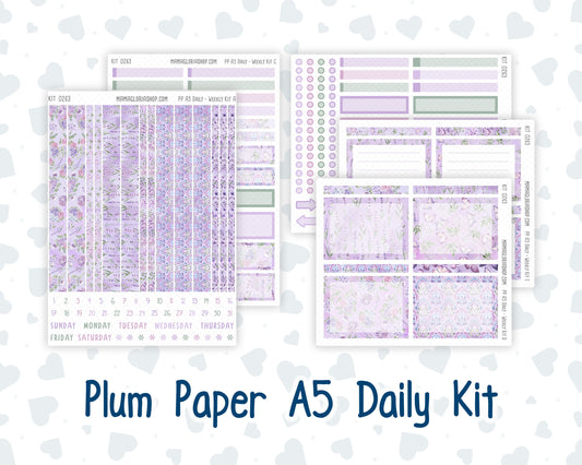 Kit 0263 - A5 - Plum Paper Daily - Weekly Kit - April - Lavender Drift