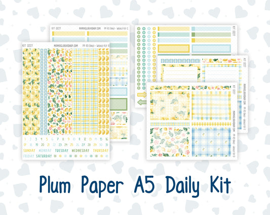 Kit 0227 - A5 - Plum Paper Daily - Weekly Kit - July - Lemon Grove