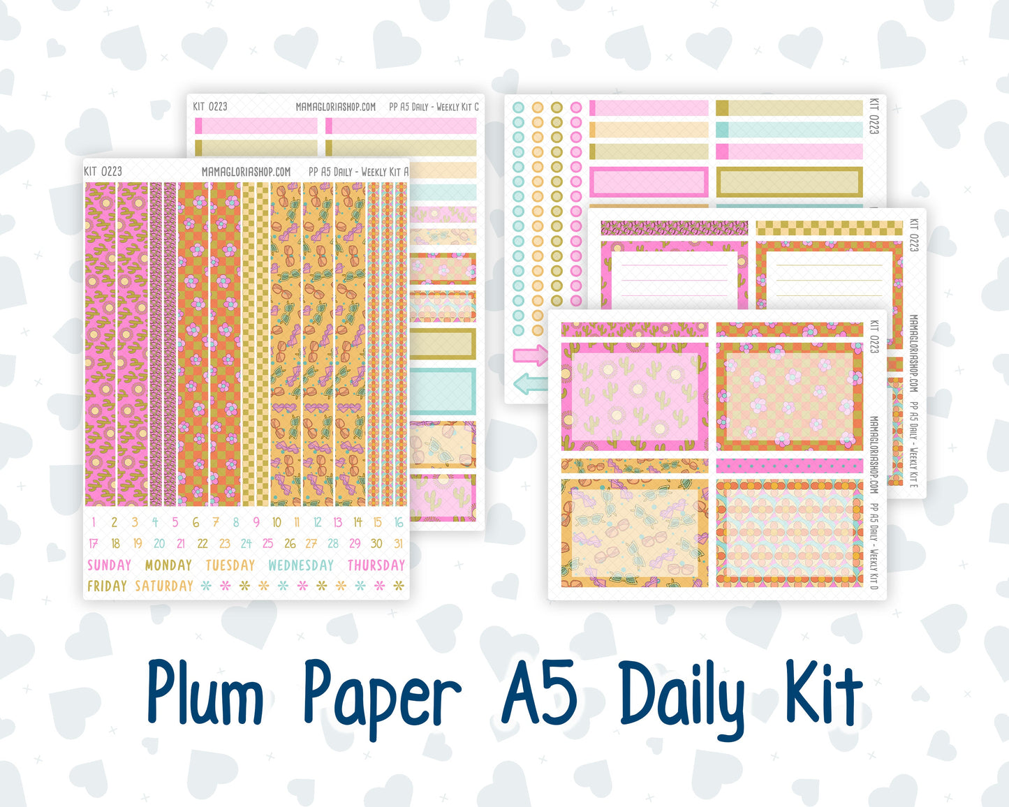Kit 0223 - A5 - Plum Paper Daily - Weekly Kit - June - Route 66