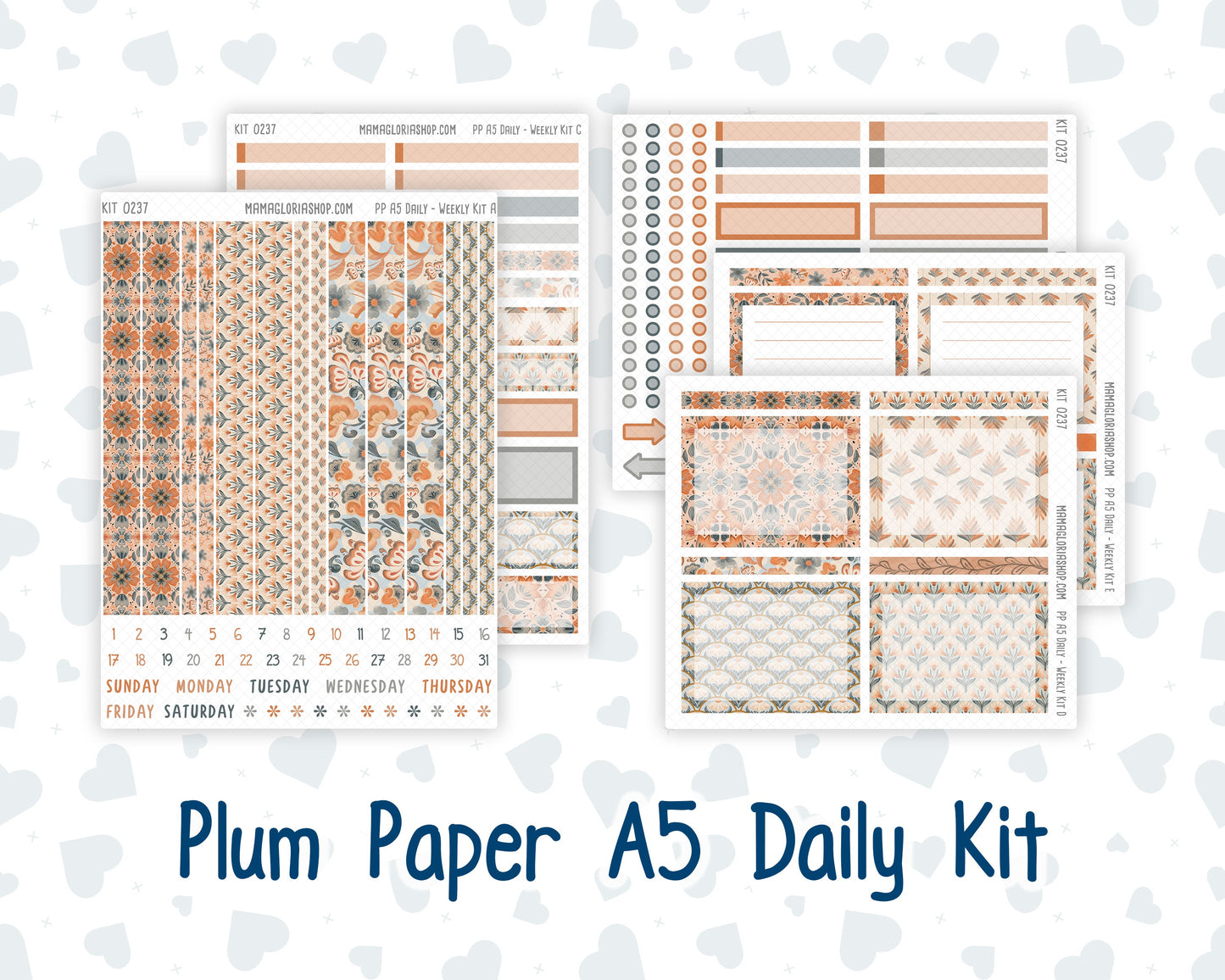 Kit 0237 - A5 - Plum Paper Daily - Weekly Kit - October - Forest Folk