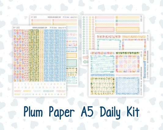 Kit 0222 - A5 - Plum Paper Daily - Weekly Kit - June - Beach Day