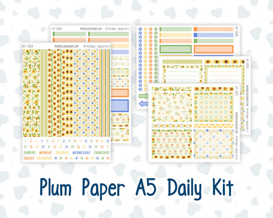 Kit 0229 - A5 - Plum Paper Daily - Weekly Kit - August - Golden Faces