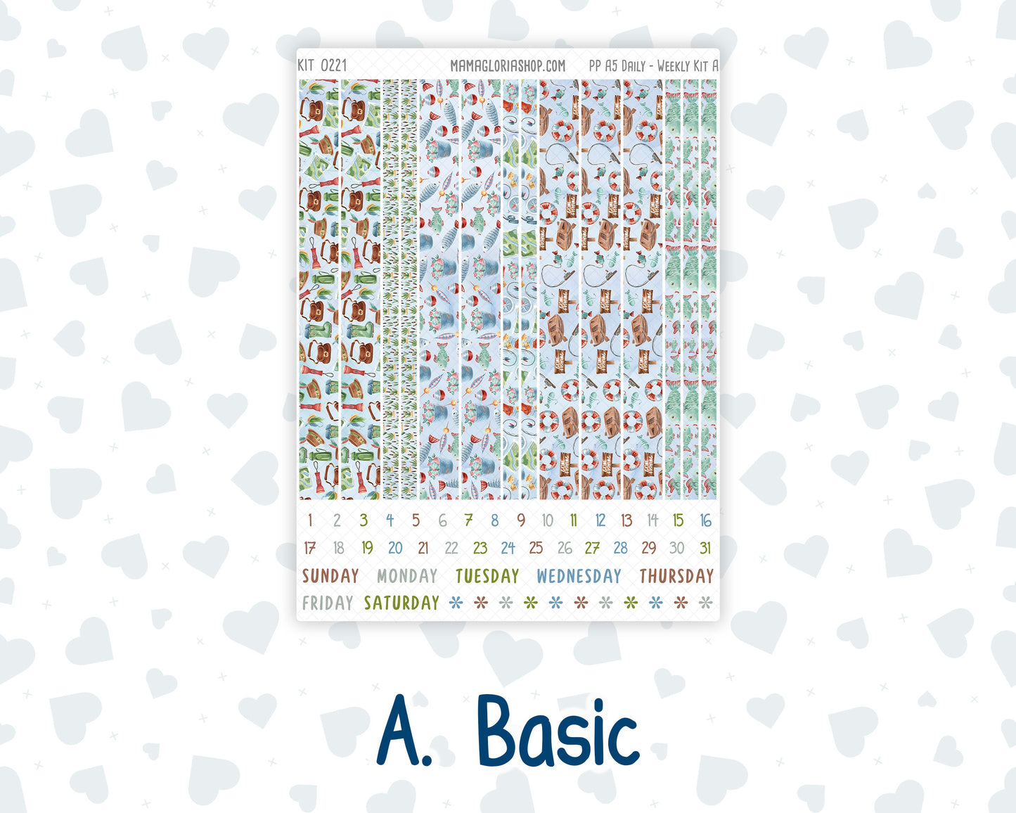 Kit 0221 - A5 - Plum Paper Daily - Weekly Kit - June - Gone Fishing