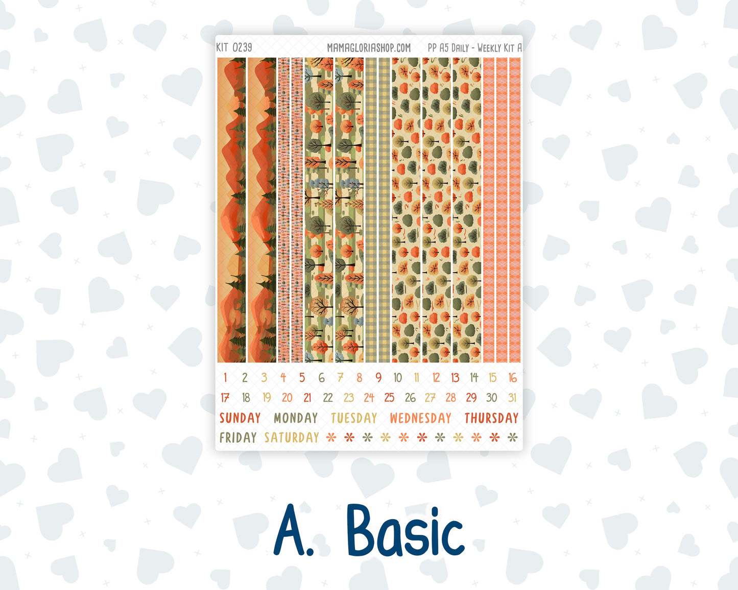 Kit 0239 - A5 - Plum Paper Daily - Weekly Kit - October - October Stroll