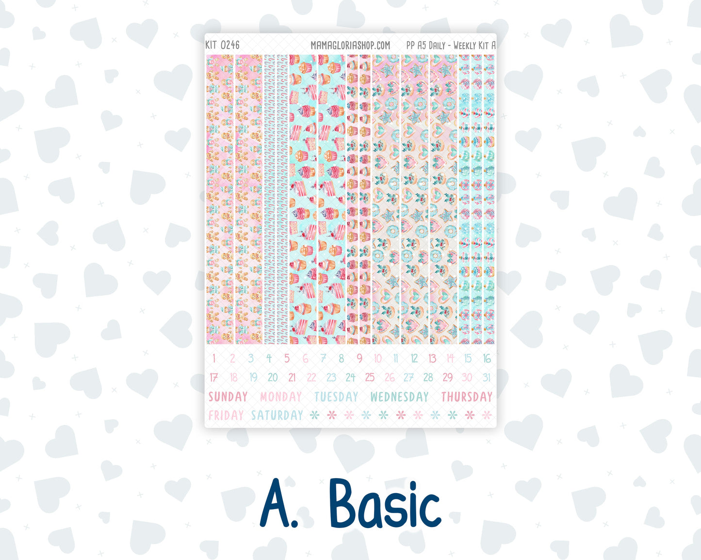 Kit 0246 - A5 - Plum Paper Daily - Weekly Kit - December - Gingerbread Sweets