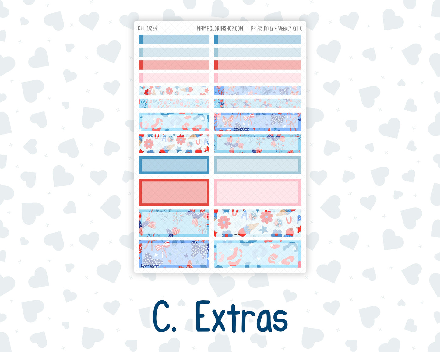 Kit 0224 - A5 - Plum Paper Daily - Weekly Kit - July - Patriotic Parade