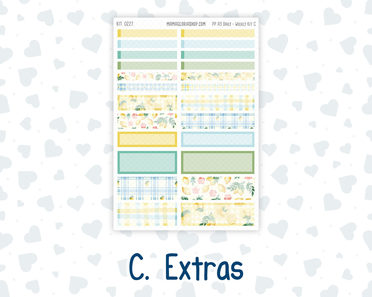 Kit 0227 - A5 - Plum Paper Daily - Weekly Kit - July - Lemon Grove
