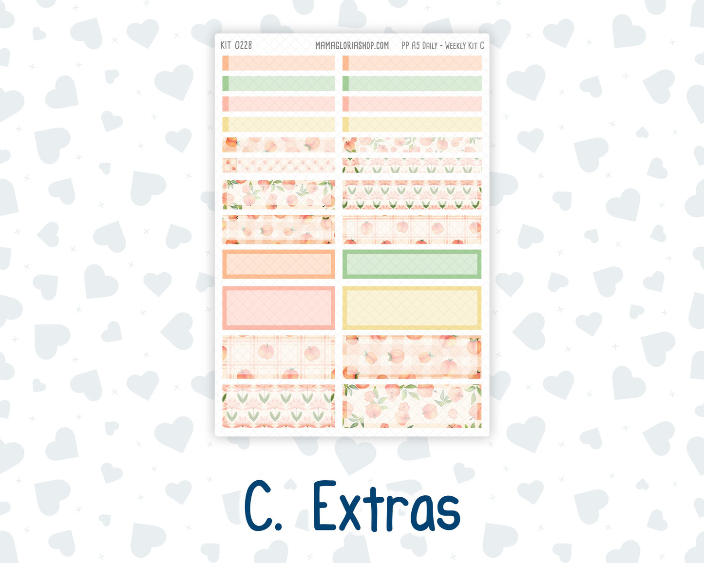 Kit 0228 - A5 - Plum Paper Daily - Weekly Kit - August - Just Peachy