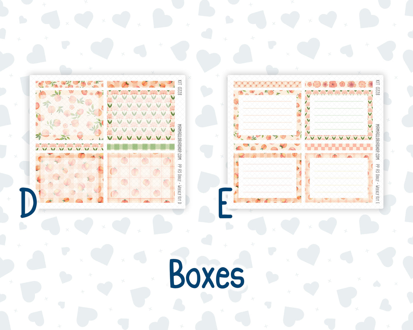 Kit 0228 - A5 - Plum Paper Daily - Weekly Kit - August - Just Peachy