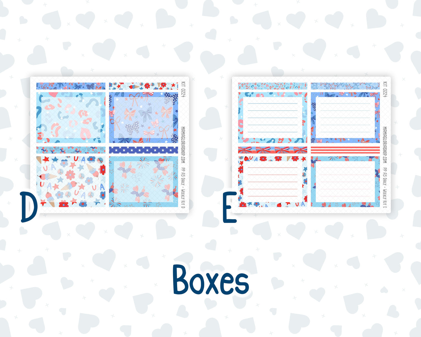 Kit 0224 - A5 - Plum Paper Daily - Weekly Kit - July - Patriotic Parade