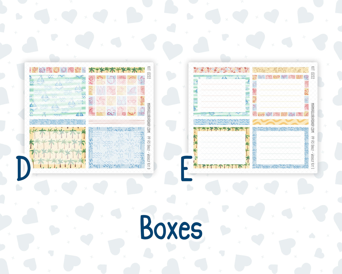 Kit 0222 - A5 - Plum Paper Daily - Weekly Kit - June - Beach Day