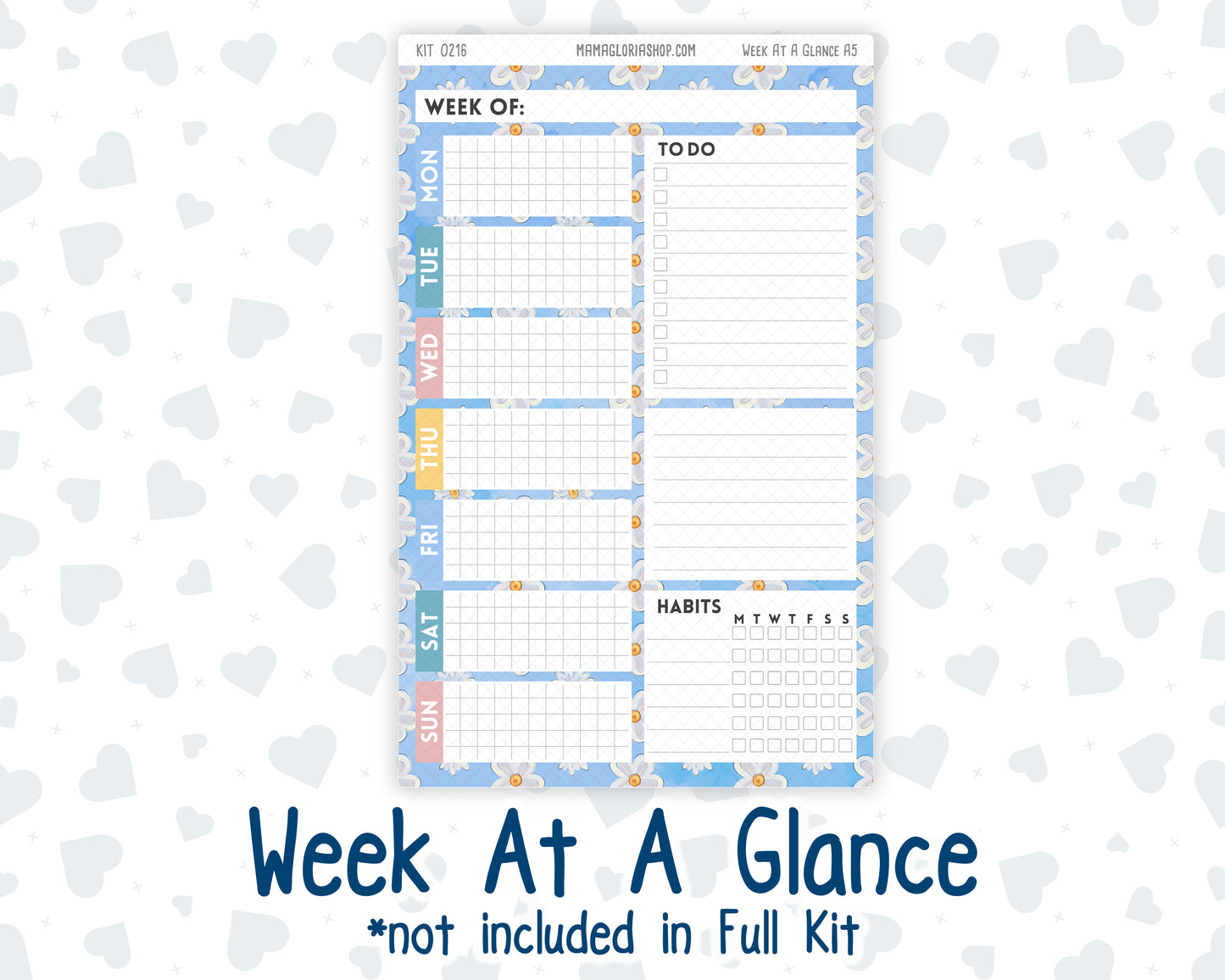 Kit 0216 A5 Plum Paper Daily - Daisy Days- Planner -May