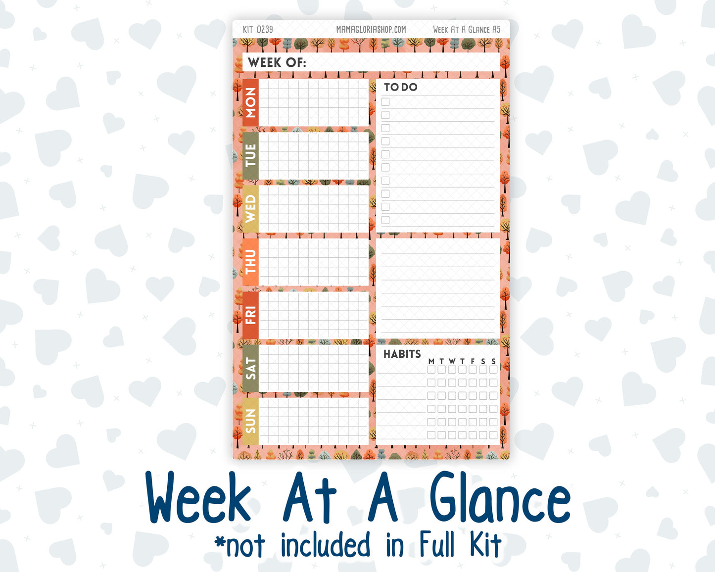 Kit 0239 - A5 - Plum Paper Daily - Weekly Kit - October - October Stroll