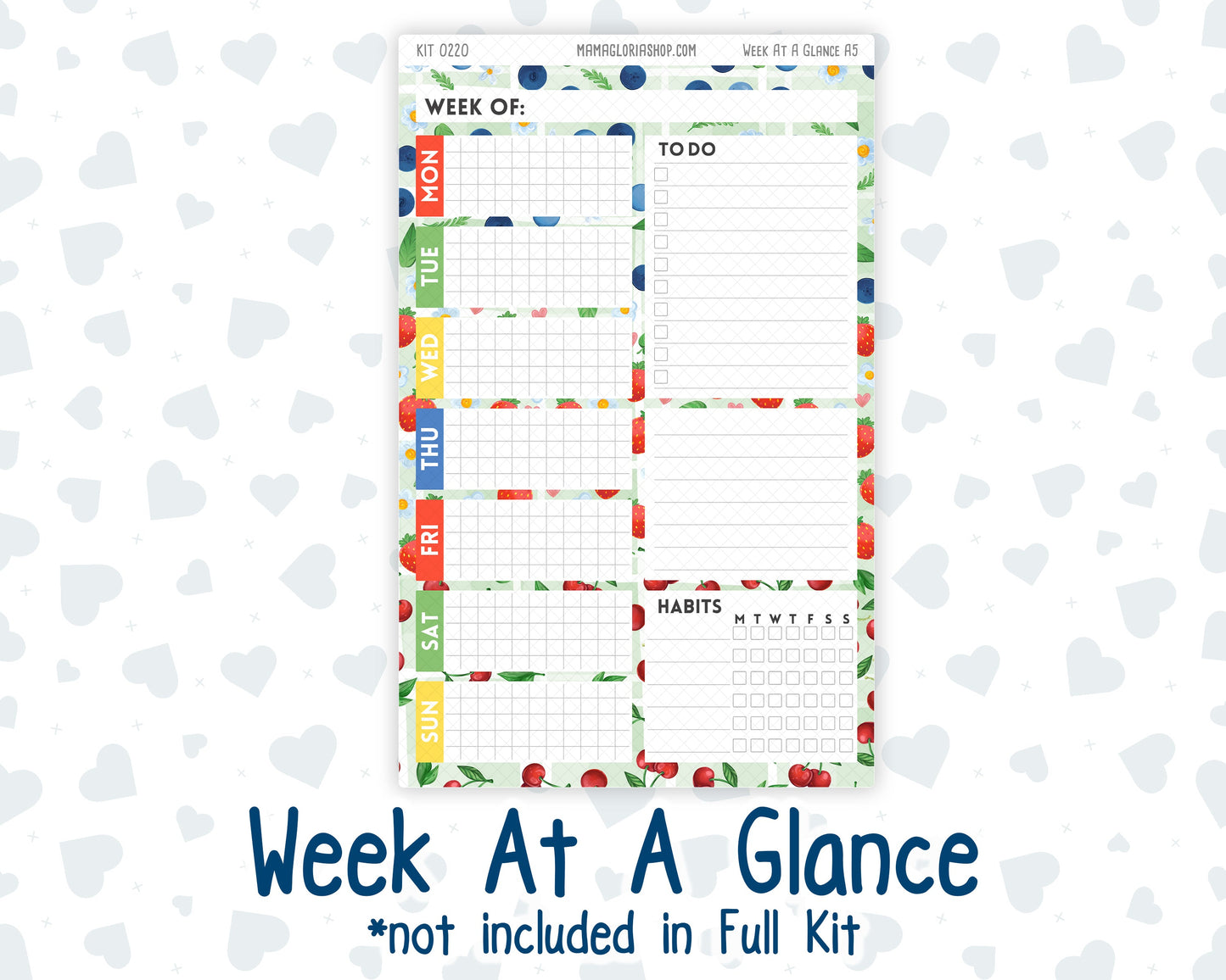 Kit 0220 - A5 - Plum Paper Daily - Weekly Kit - June - June Berries