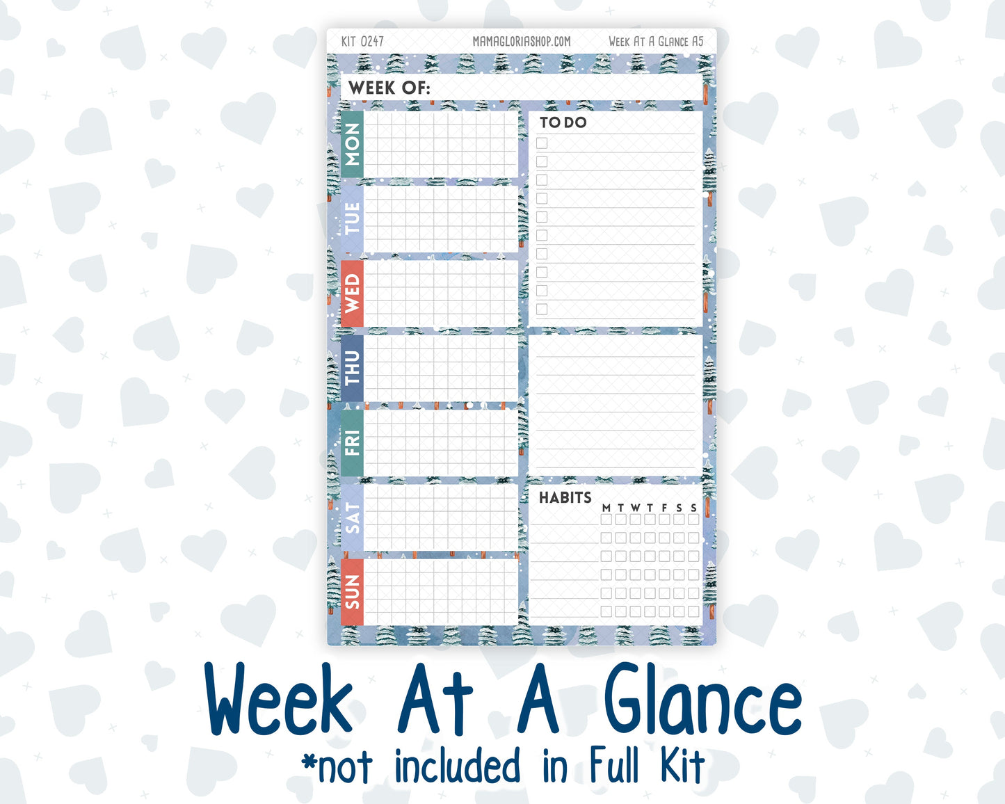 Kit 0247 - A5 - Plum Paper Daily - Weekly Kit - December - Snow Day Adventures
