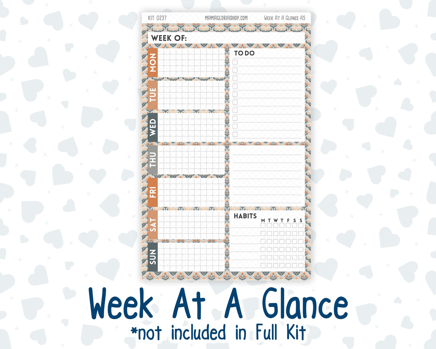 Kit 0237 - A5 - Plum Paper Daily - Weekly Kit - October - Forest Folk