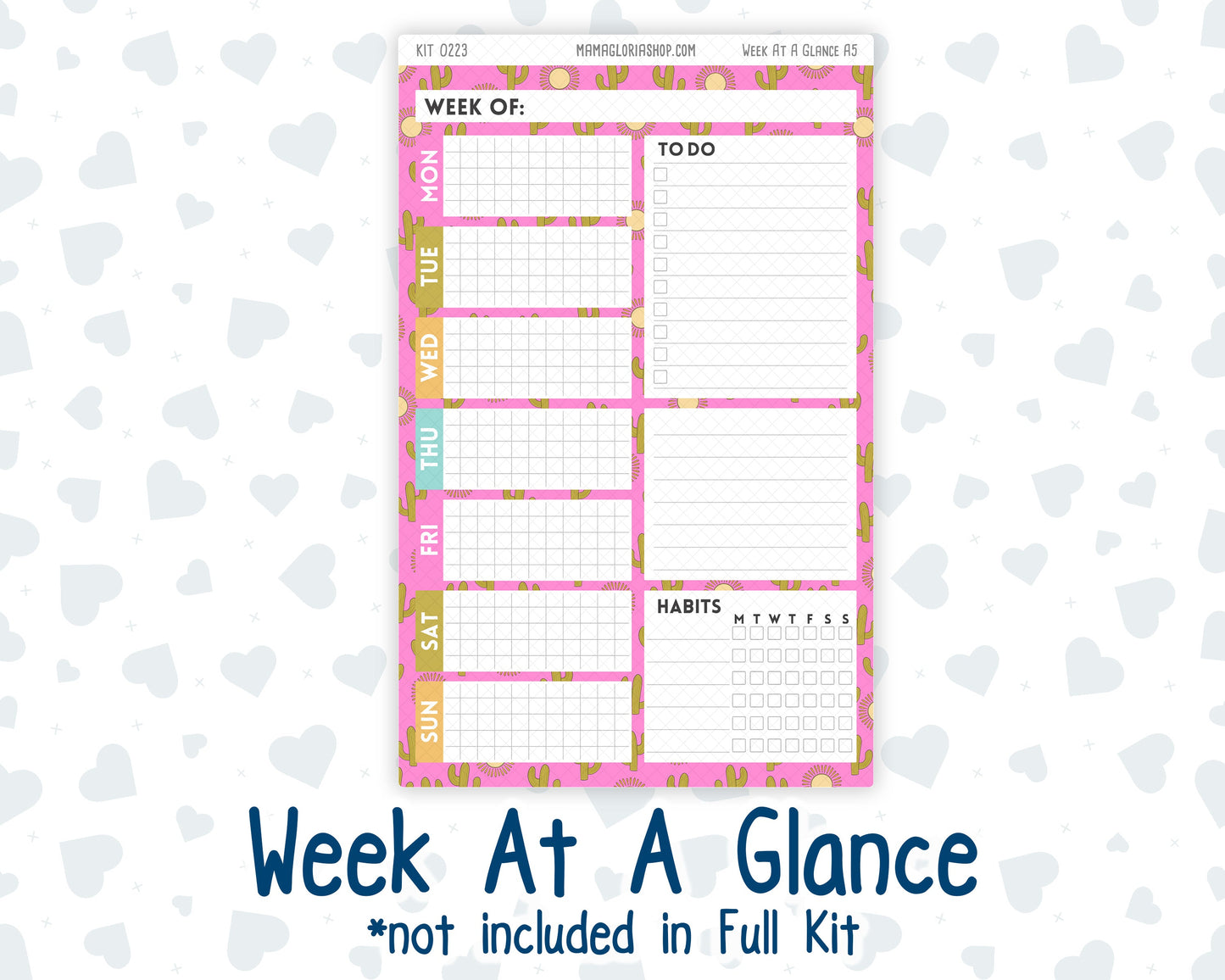 Kit 0223 - A5 - Plum Paper Daily - Weekly Kit - June - Route 66