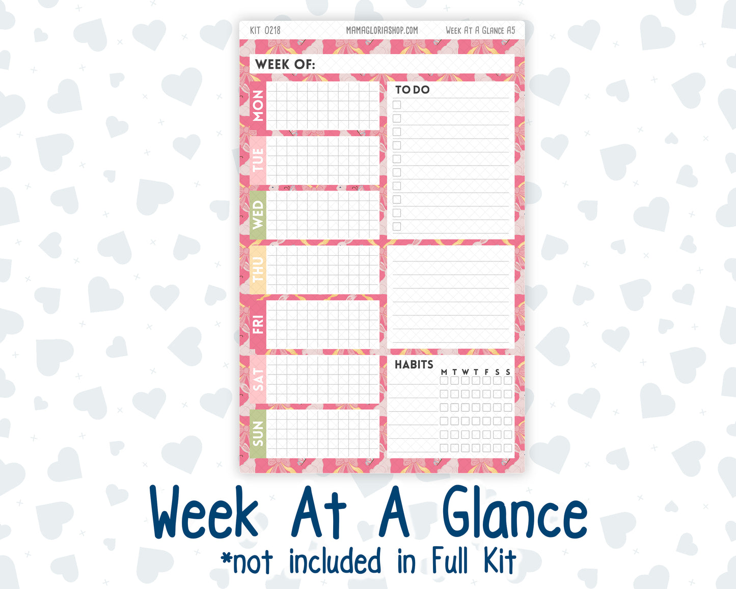 Kit 0218 A5 Plum Paper Daily - Mother's Love- Planner -May