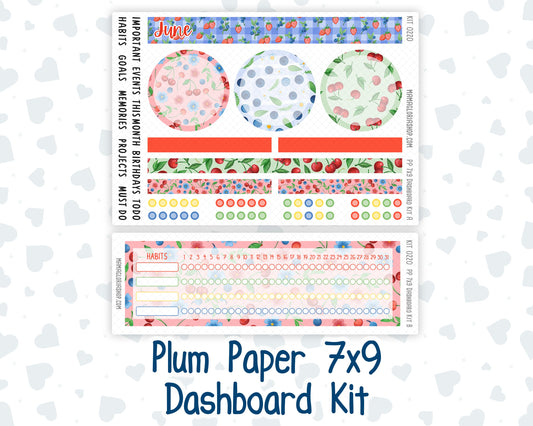 Kit 0220 - 7x9 - Plum Paper - Dashboard Kit - June - June Berries