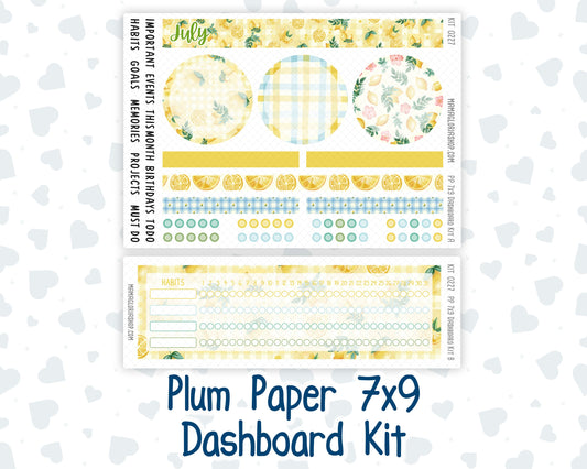 Kit 0227 - 7x9 - Plum Paper - Dashboard Kit - July - Lemon Grove