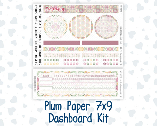 Kit 0232 - 7x9 - Plum Paper - Dashboard Kit - September - Heirloom Garden