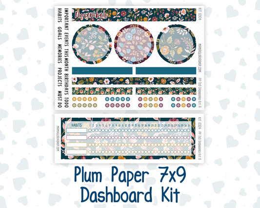 Kit 0304 - 7x9 - Plum Paper - Dashboard Kit - November - Autumn In Bloom