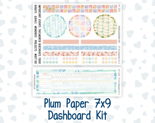 Kit 0222 - 7x9 - Plum Paper - Dashboard Kit - June - Beach Day