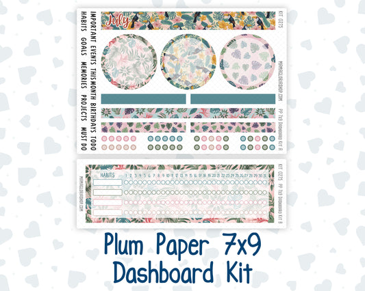 Kit 0275 - 7x9 - Plum Paper - Dashboard Kit - July - Tropical Safari Blush