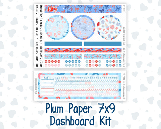 Kit 0224 - 7x9 - Plum Paper - Dashboard Kit - July - Patriotic Parade