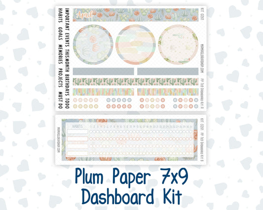 Kit 0261 - 7x9 - Plum Paper - Dashboard Kit - April - Llama Spring